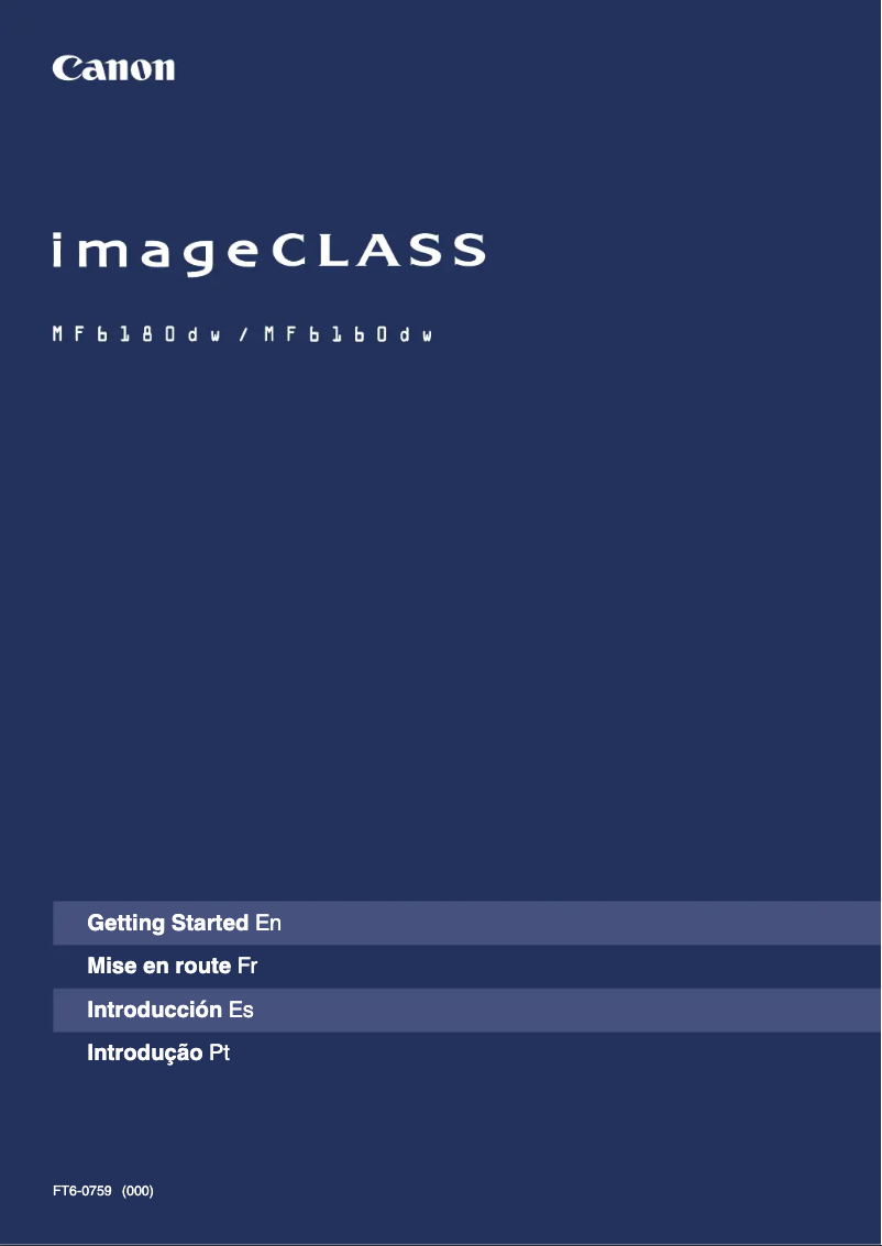 Page n°1 - Manuel utilisateur Canon imageCLASS MF6180dw