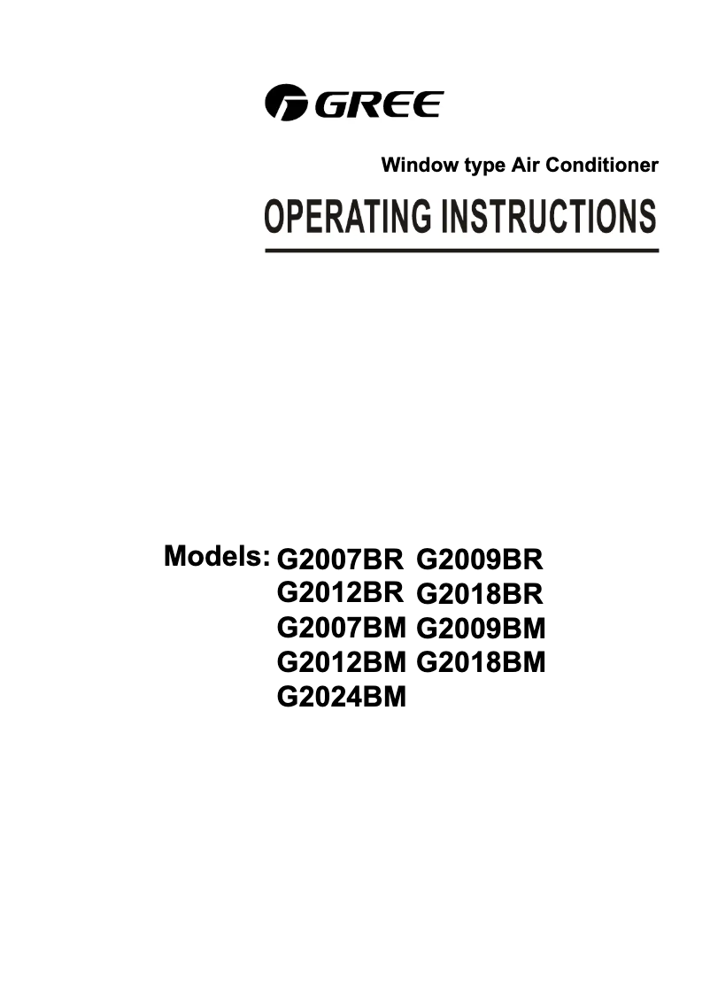 Página 1 del manual Manual de usuario Gree G2024BM