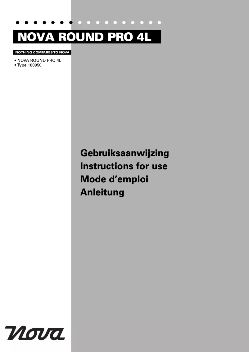 Page 1 de la notice Manuel utilisateur Nova Round Pro