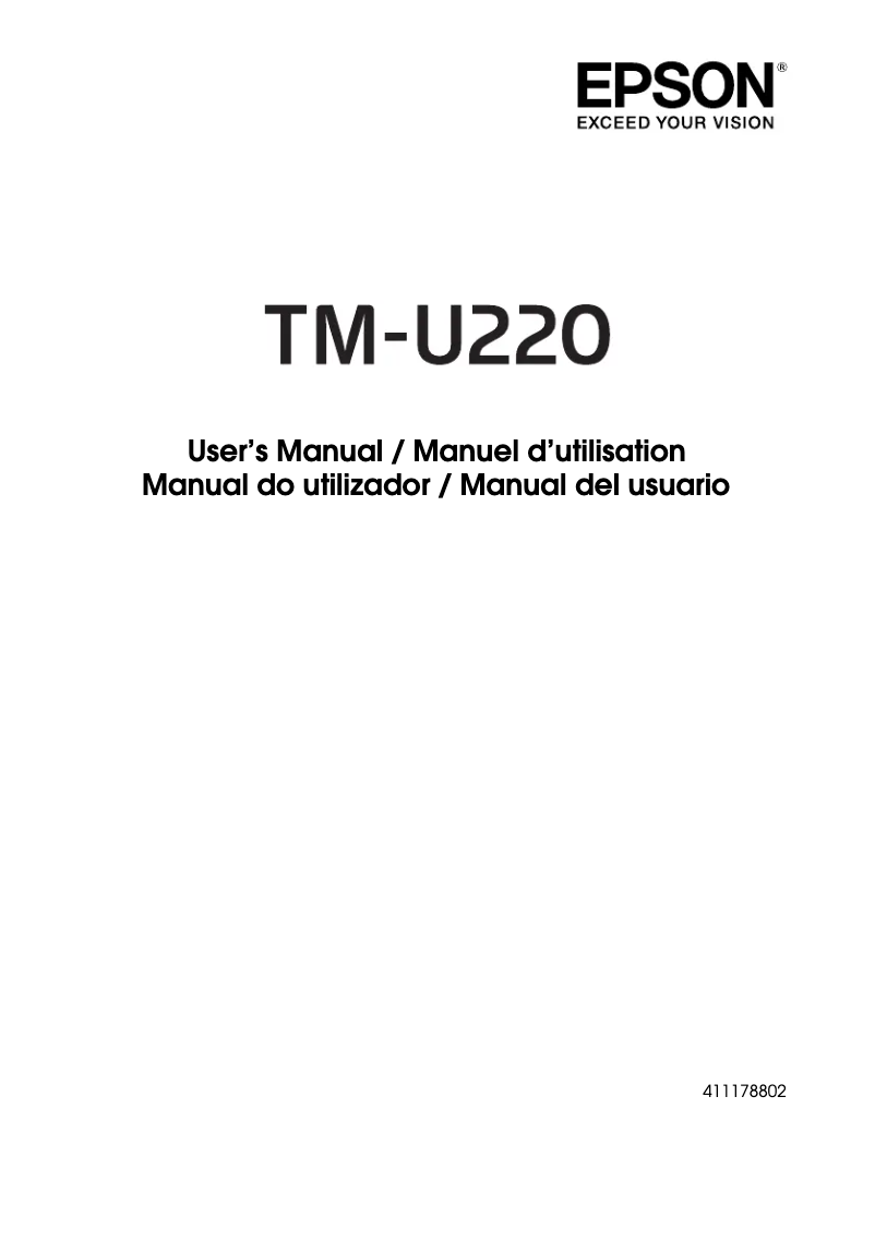 Page n°1 - Manuel utilisateur Epson TM-U220B
