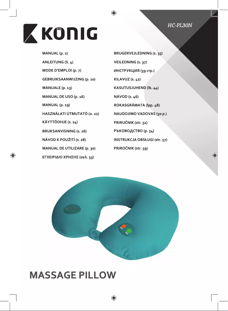 Page n°1 - Manuel utilisateur Konig HC-PL30N