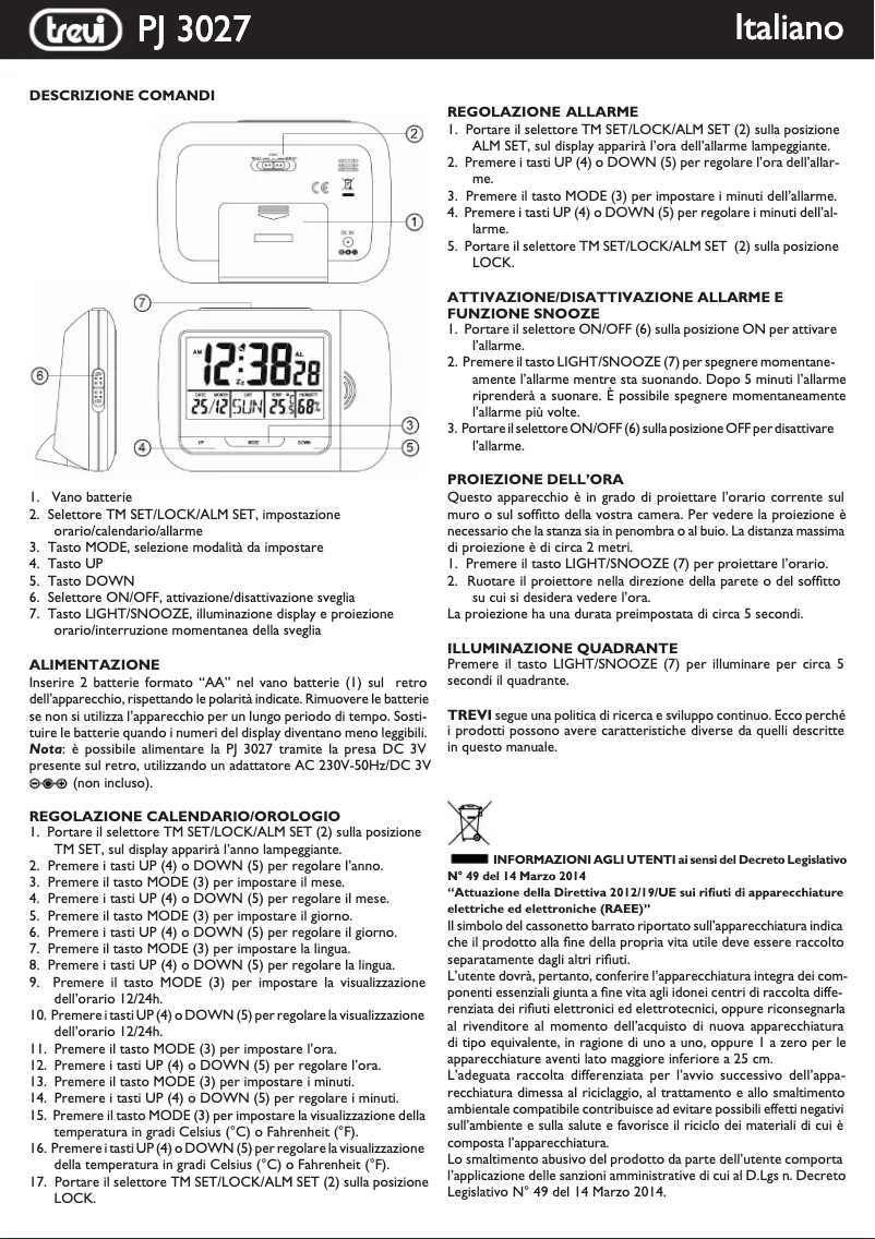 Image de la première page du manuel de l'appareil PJ 3027