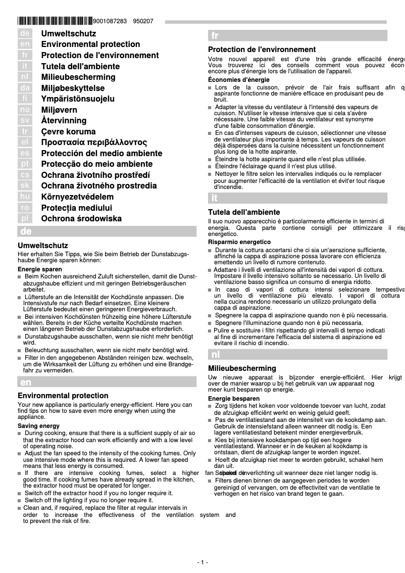 Page n°1 - Manuel utilisateur Bosch DWK098E21