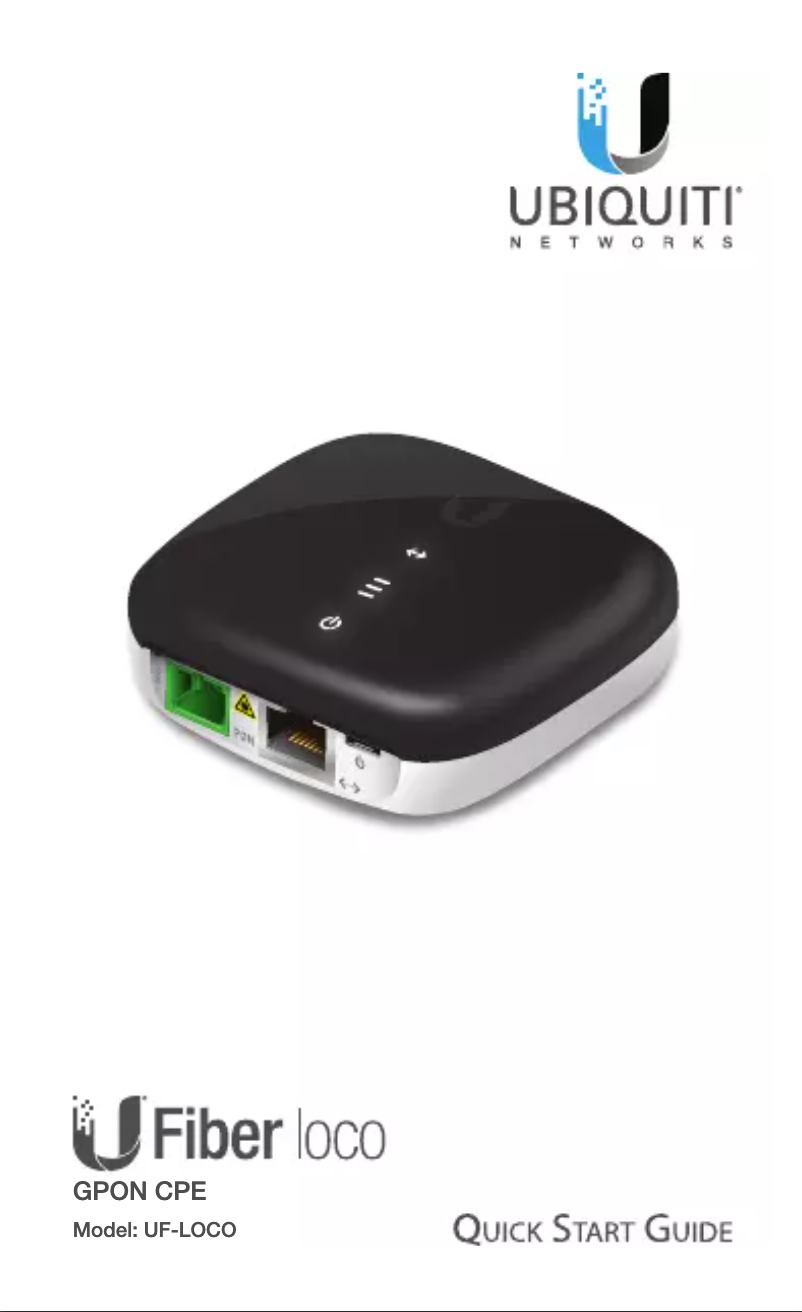 Image de la première page du manuel de l'appareil UFiber Loco