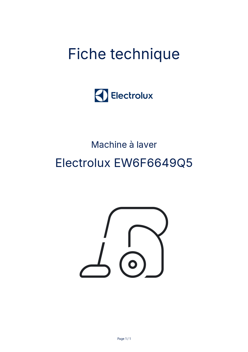 Image de la première page du manuel de l'appareil EW6F6649Q5