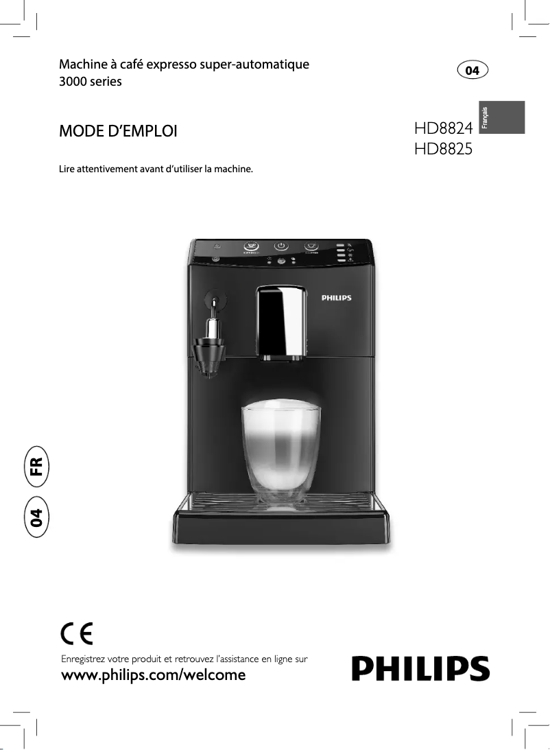 Page n°1 - Manuel utilisateur Philips Saeco HD8824