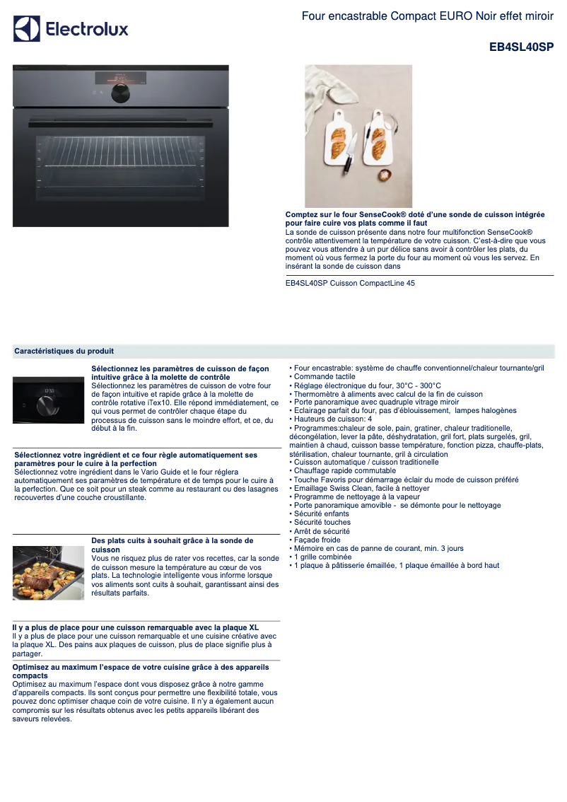 Page n°1 - Fiche technique Electrolux EB4SL40SP