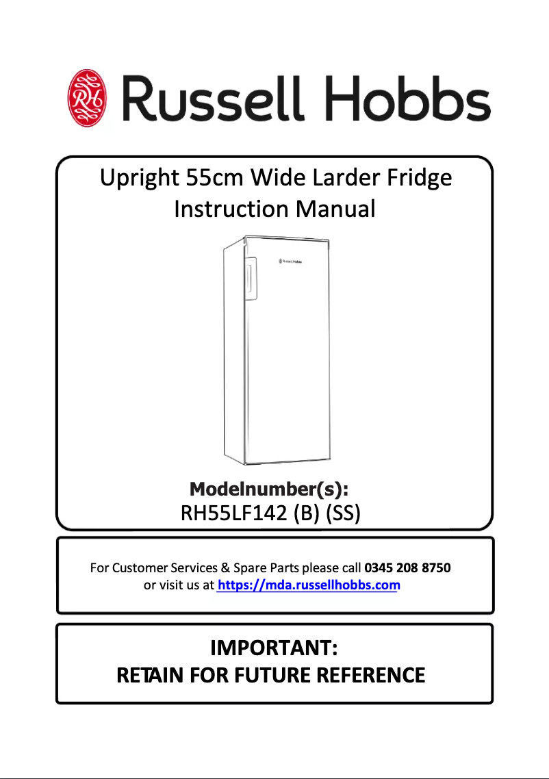 Image de la première page du manuel de l'appareil RH55LF142SS