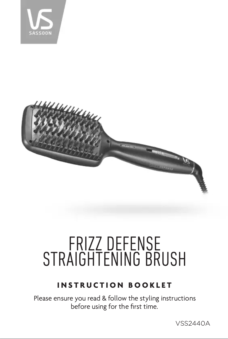 Page 1 de la notice Manuel utilisateur VS Sassoon Frizz Defense VSS2440A