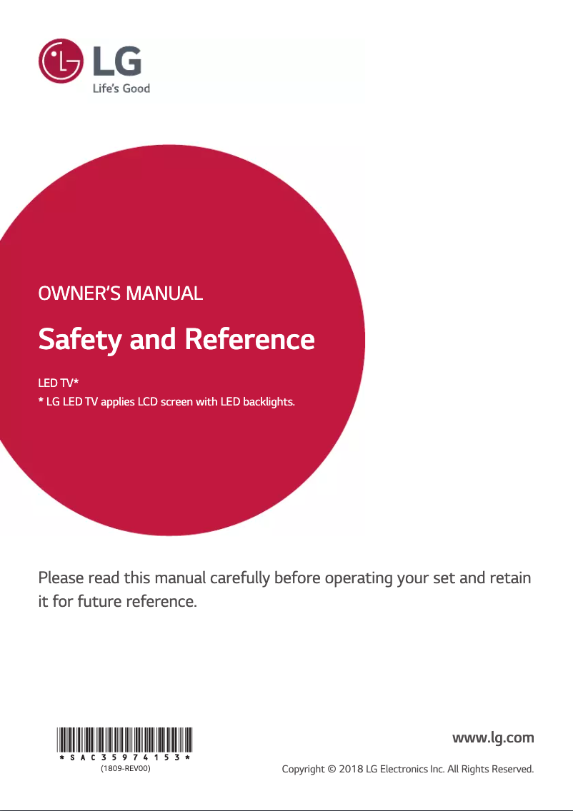 Page n°1 - Manuel utilisateur LG 49LU341H