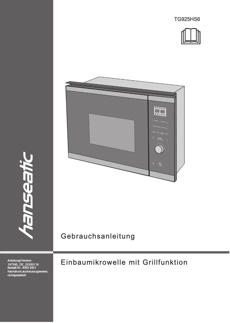 Página 1 del manual Manual de usuario Hanseatic TG925HS6