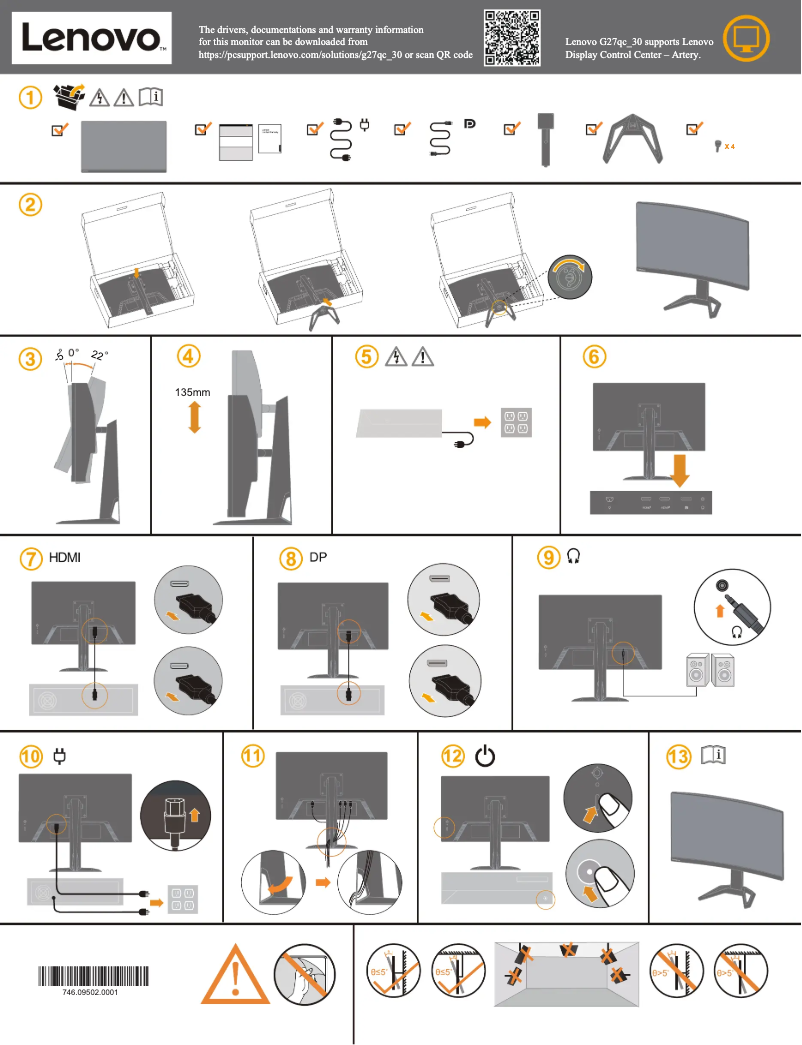 Page 1 de la notice Manuel utilisateur Lenovo G27qc-30