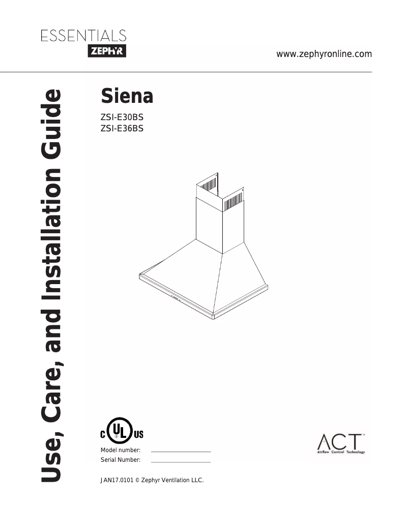 Page 1 de la notice Manuel utilisateur Zephyr ZSIE36BS