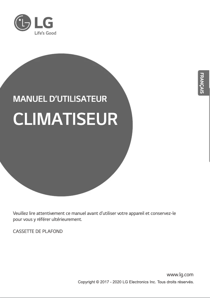 Page 1 de la notice Manuel utilisateur LG ATNW38GYLT1