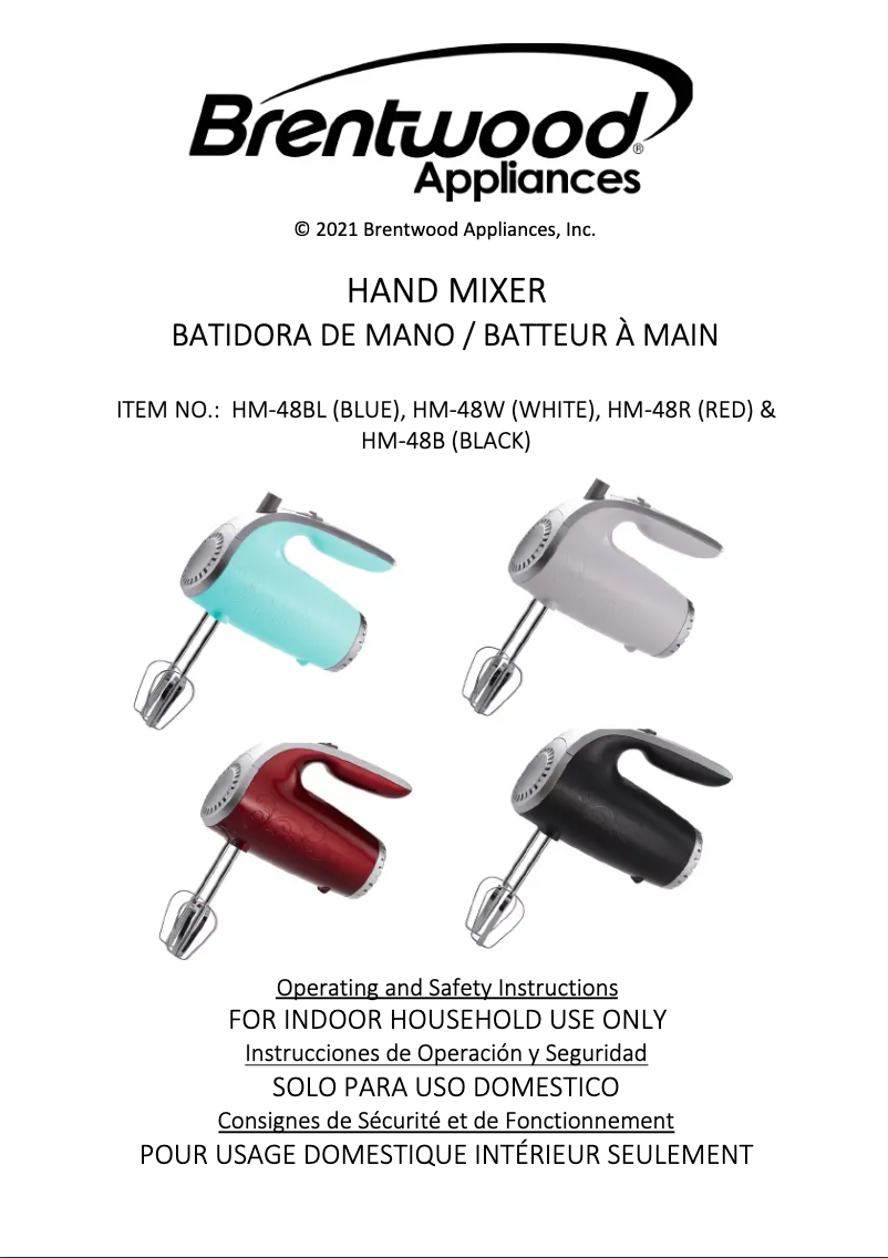 Page n°1 - Manuel utilisateur Brentwood HM-48BL