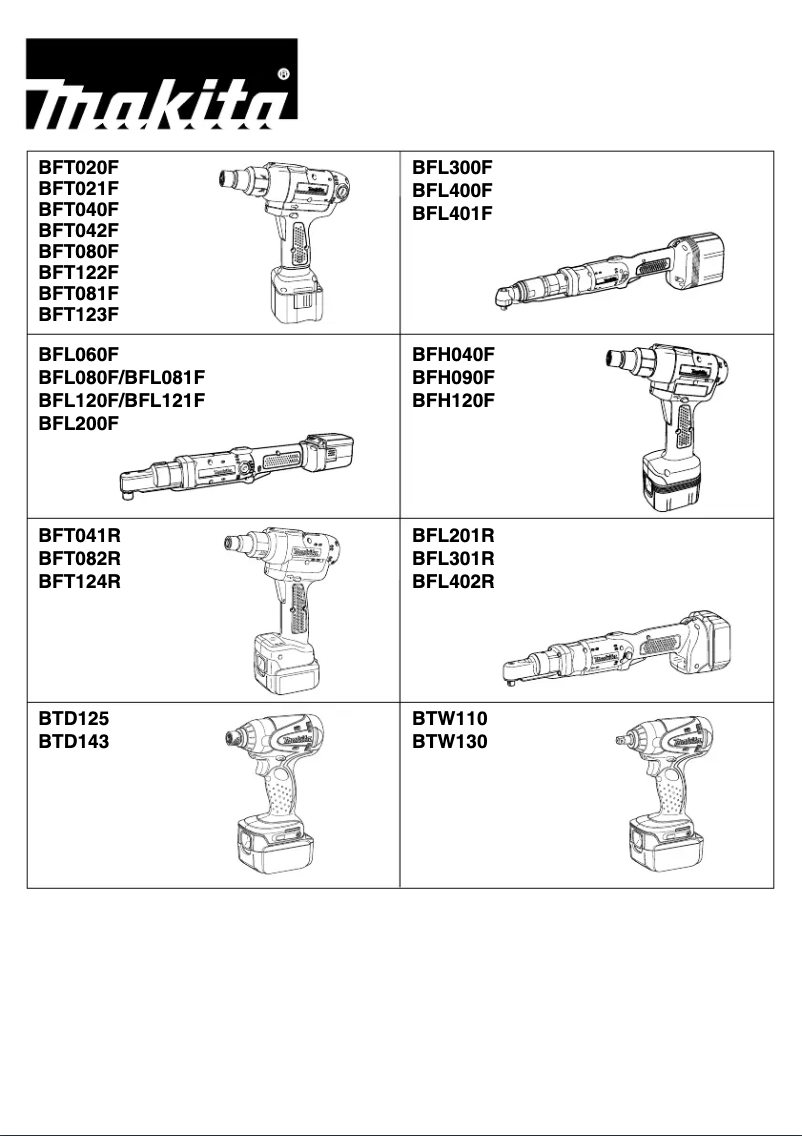 Page 1 de la notice Manuel utilisateur Makita BFL400F