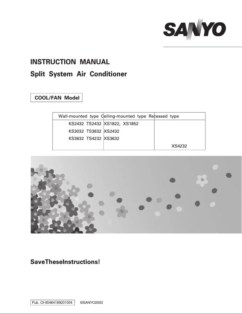 Page n°1 - Manuel utilisateur Sanyo XS2432