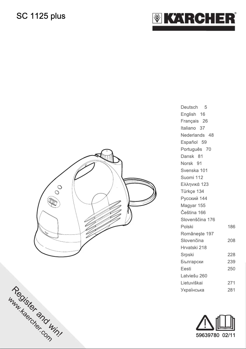 Image de la première page du manuel de l'appareil SC 1125 Plus