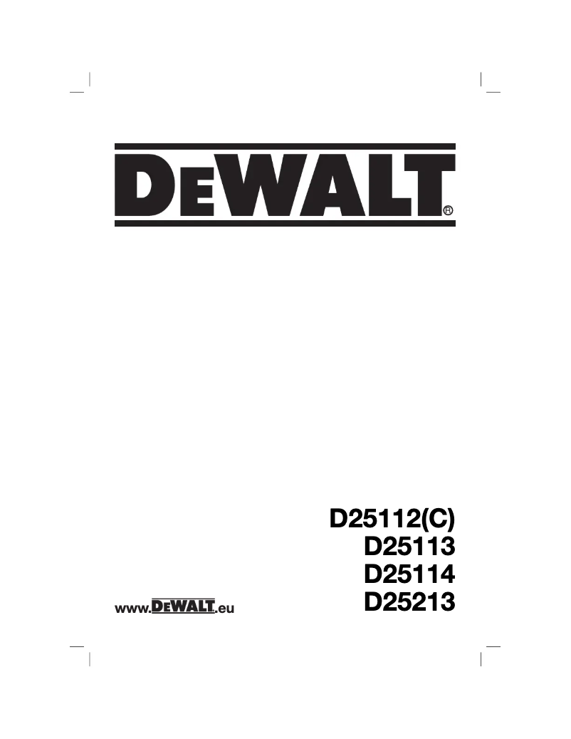 Page 1 de la notice Manuel utilisateur DeWalt D25114K