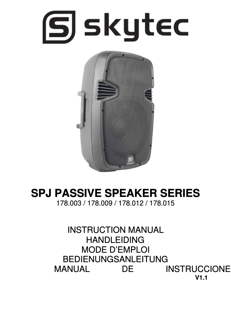 Página 1 del manual Manual de usuario Skytec SPJ800
