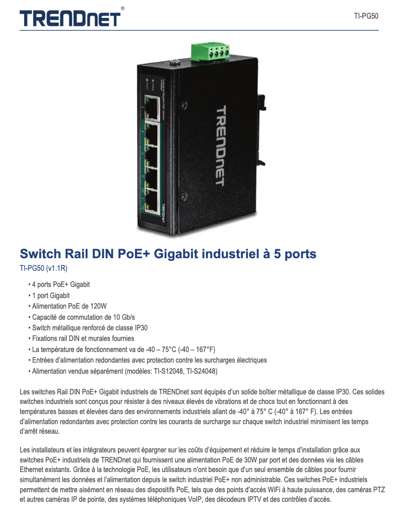 Image de la première page du manuel de l'appareil TI-PG50