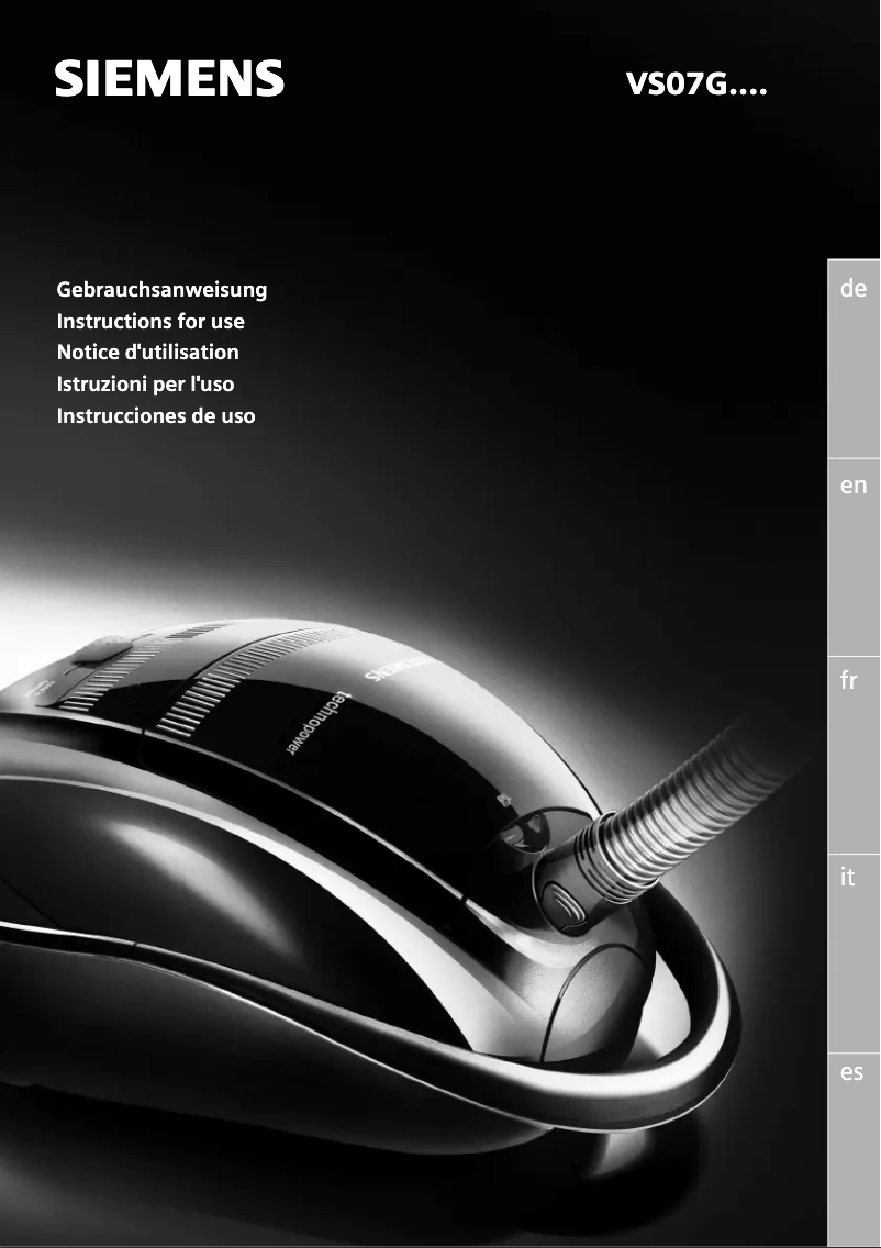 Página 1 del manual Manual de uso y mantenimiento Siemens VS07G1835