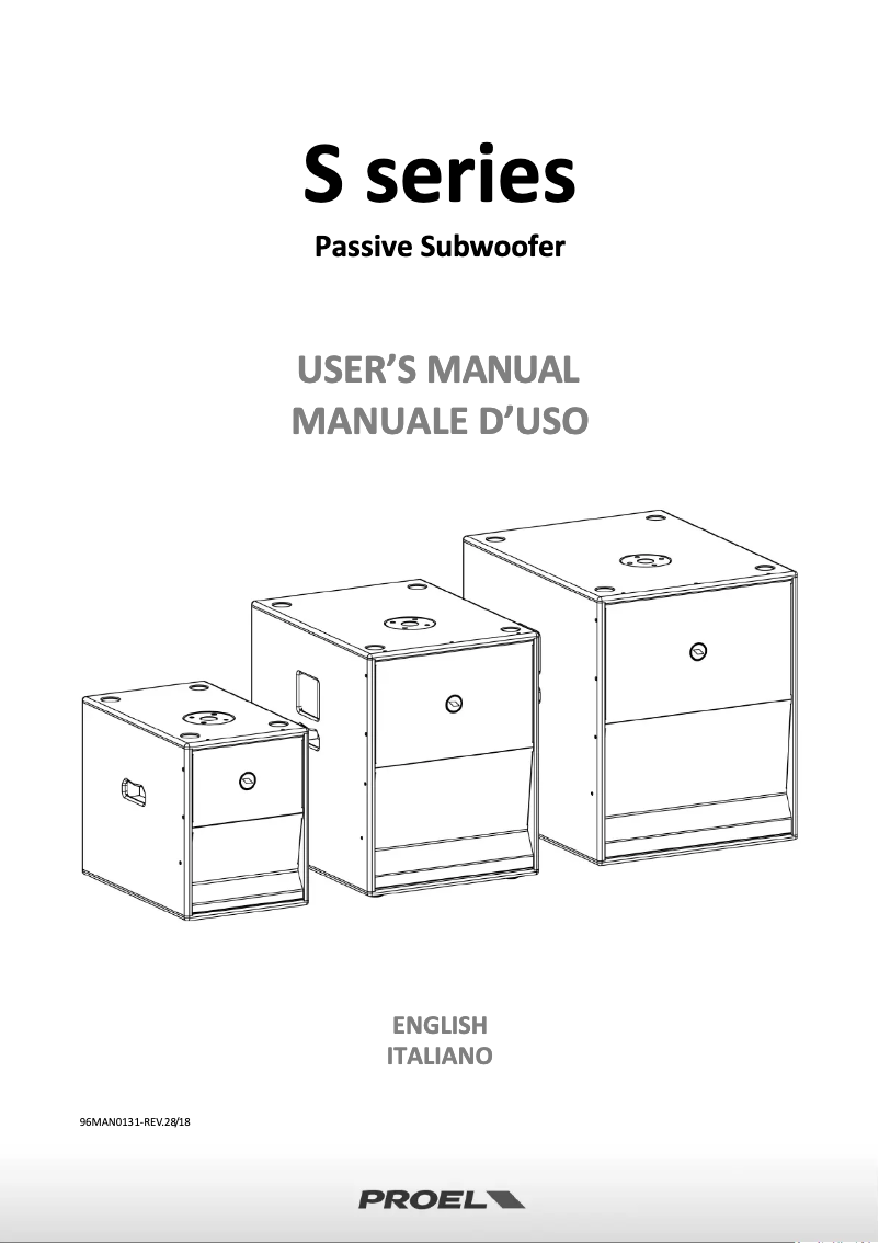 Page 1 de la notice Manuel utilisateur Proel S10P