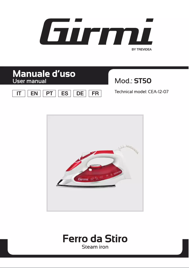 Page 1 de la notice Manuel utilisateur Girmi ST50