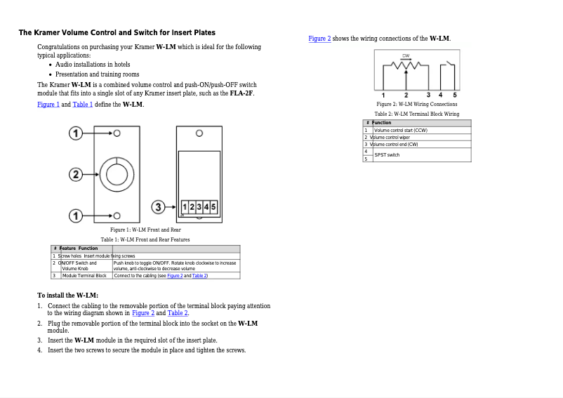 Imagen de la primera página del manual del dispositivo W-LM