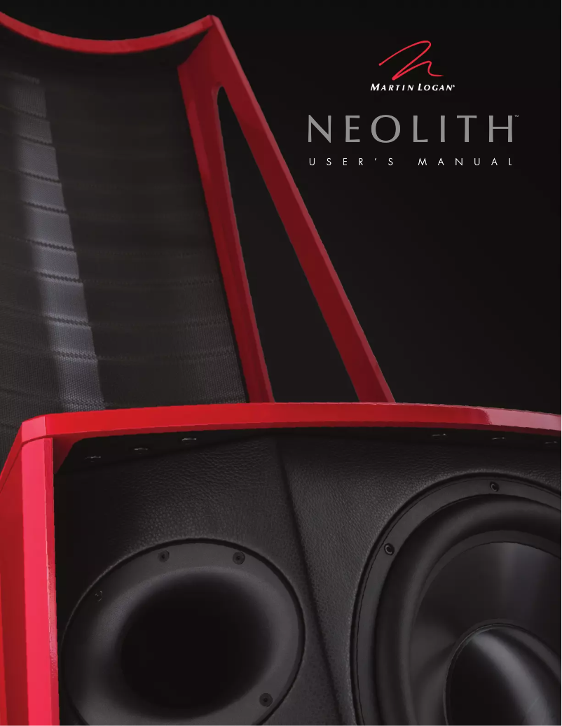 Page n°1 - Manuel utilisateur Martin Logan Neolith