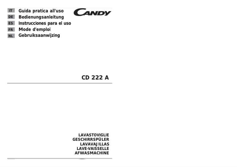 Page n°1 - Manuel utilisateur Candy CD 222A/1-S