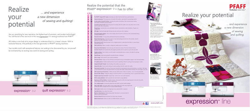 Page n°1 - Brochure Pfaff Quilt Expression 4.2
