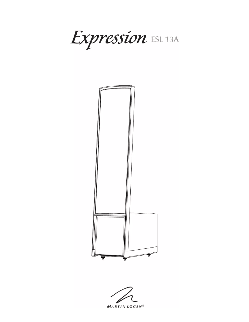 Page n°1 - Manuel utilisateur Martin Logan Expression ESL 13A