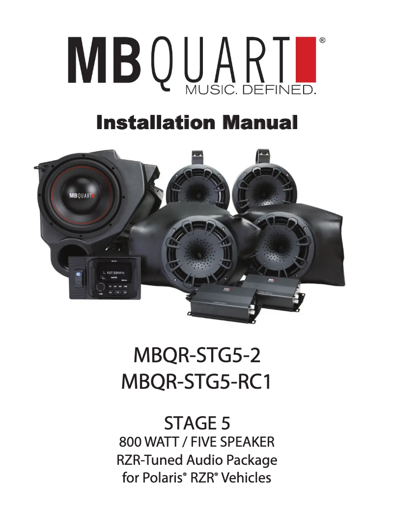 Page n°1 - Manuel utilisateur MB Quart MBQR-STG5-2