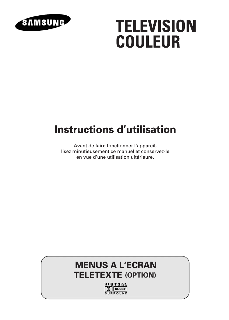 Page 1 de la notice Manuel utilisateur Samsung CW-29M064N