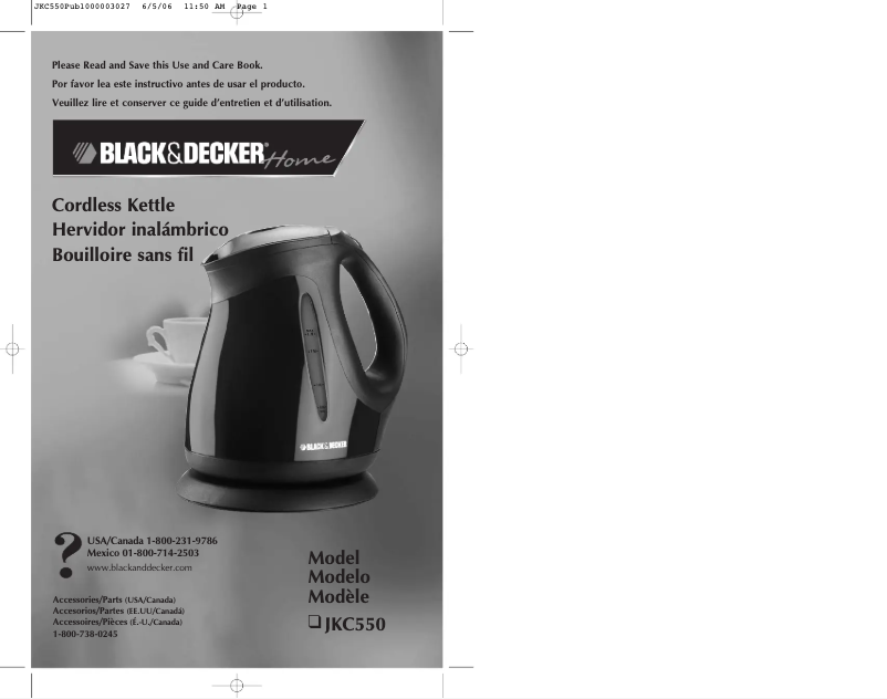Page n°1 - Manuel utilisateur Black & Decker JKC550