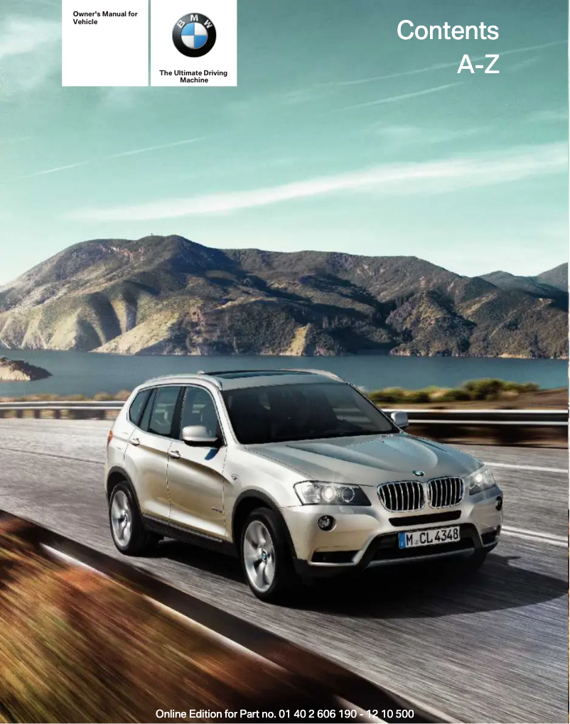 Page 1 de la notice Manuel utilisateur BMW X3 (2011)