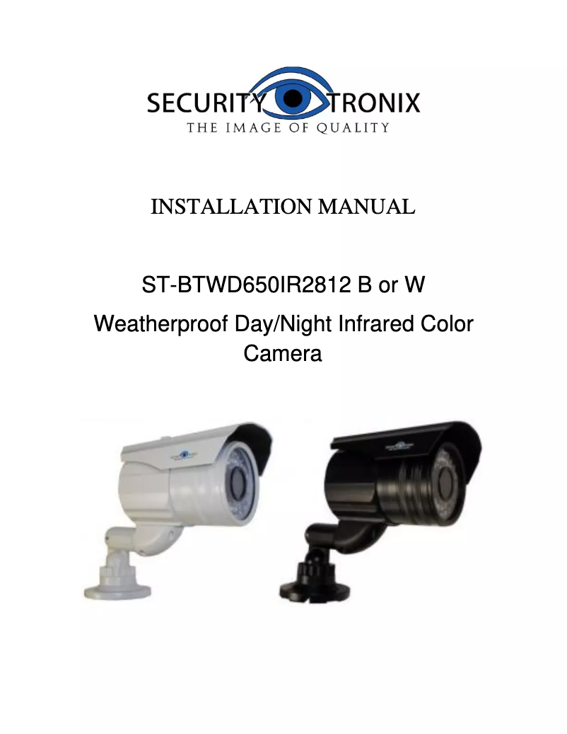 Page 1 de la notice Manuel utilisateur Security Tronix ST-BTWD650IR2812-W