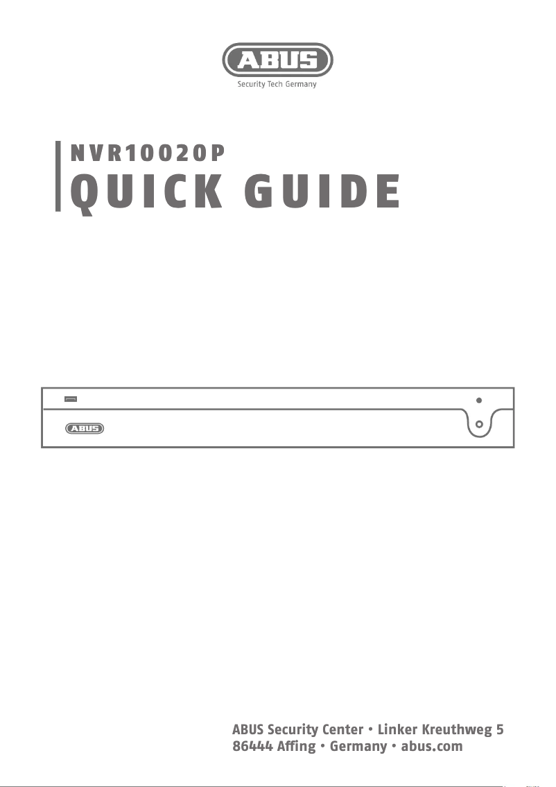 Image de la première page du manuel de l'appareil NVR10020P