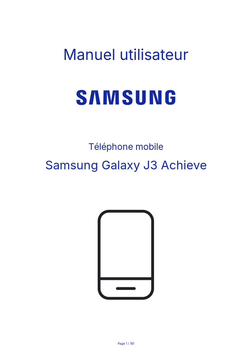 Page n°1 - Manuel utilisateur Samsung Galaxy J3 Achieve