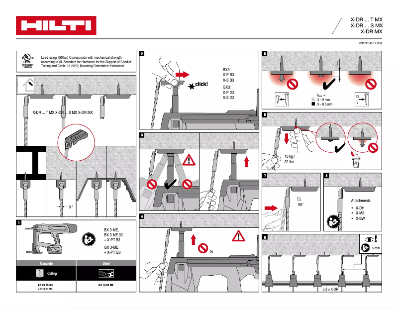 Page 1 de la notice Manuel utilisateur Hilti X-DR MX