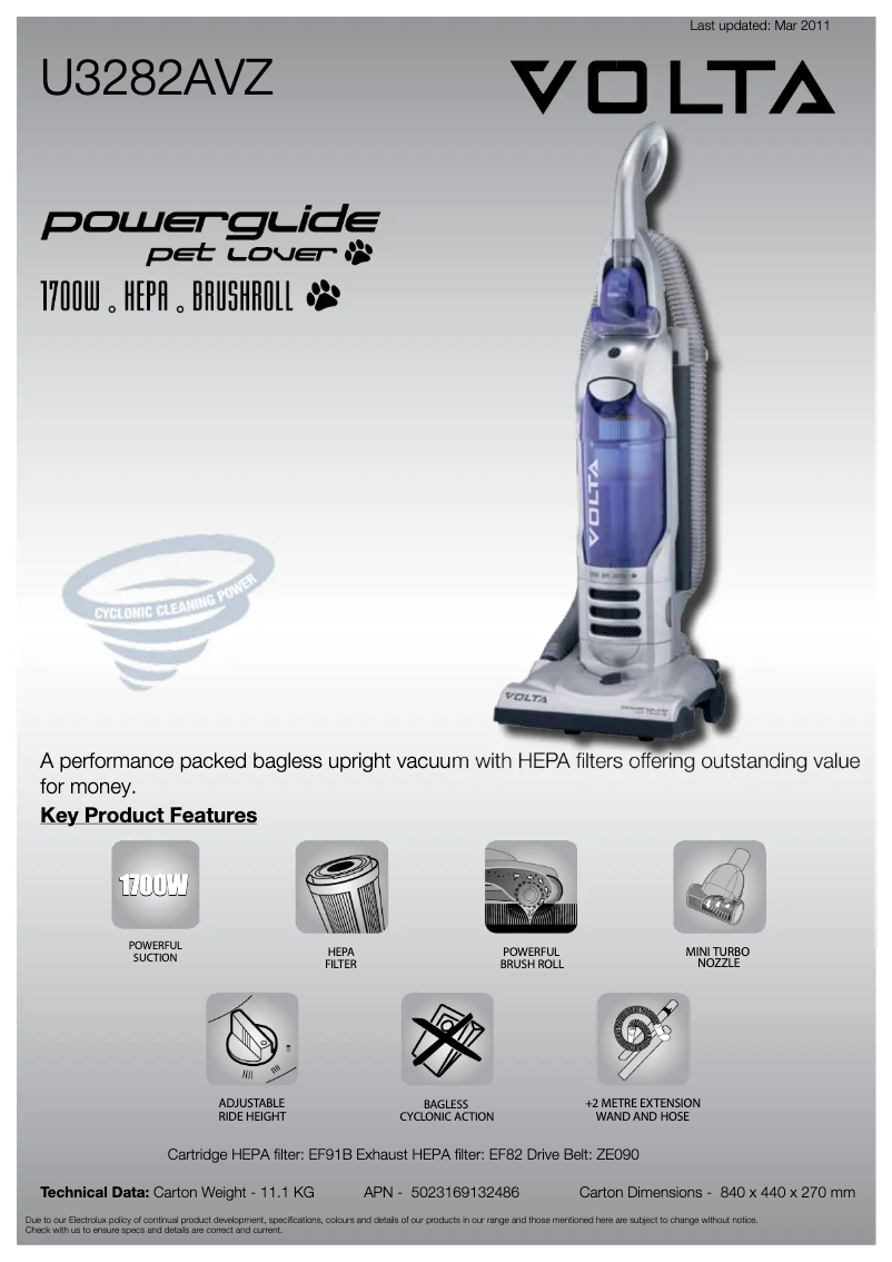 Imagen de la primera página del manual del dispositivo PowerGlide Pet Lover U3282AVZ