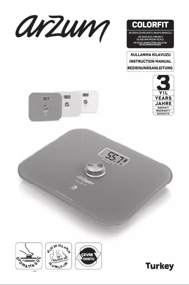 Page 1 de la notice Manuel utilisateur Arzum AR5034