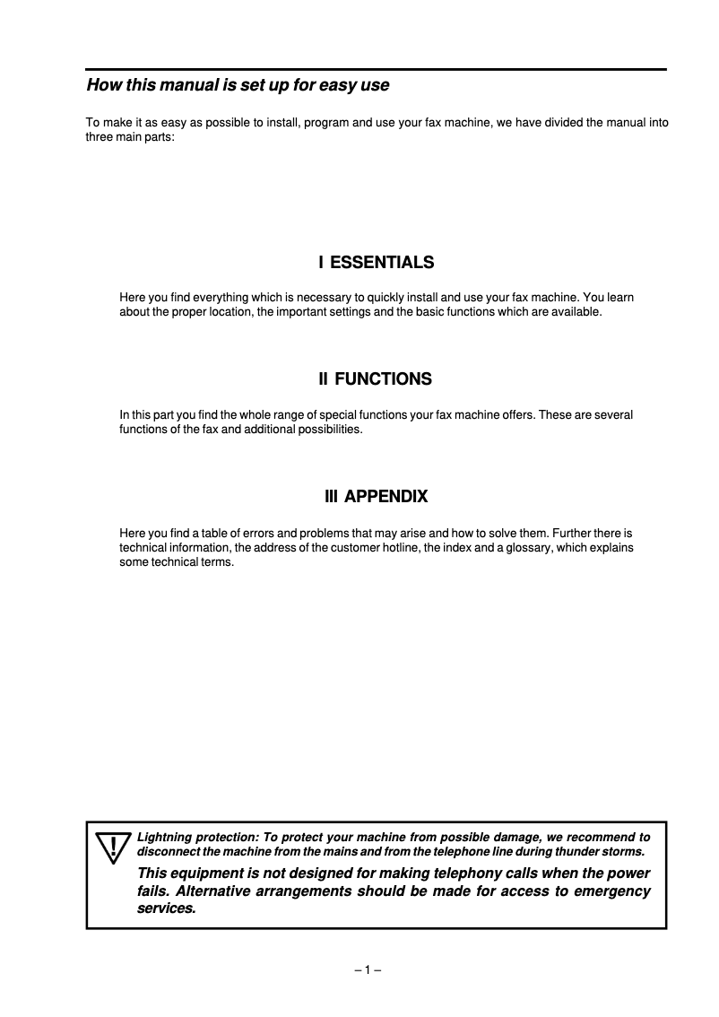 Page 1 de la notice Manuel utilisateur Philips HFC21