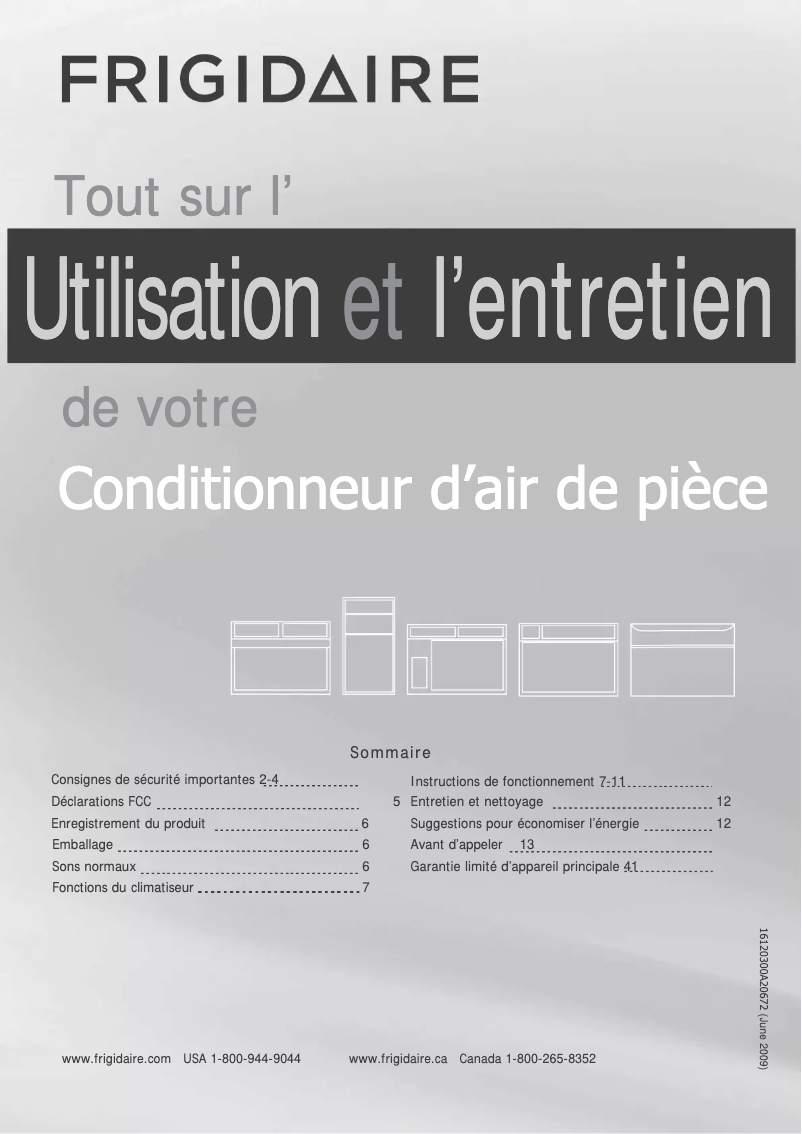 Page 1 de la notice Manuel utilisateur Frigidaire FHWW082WCE