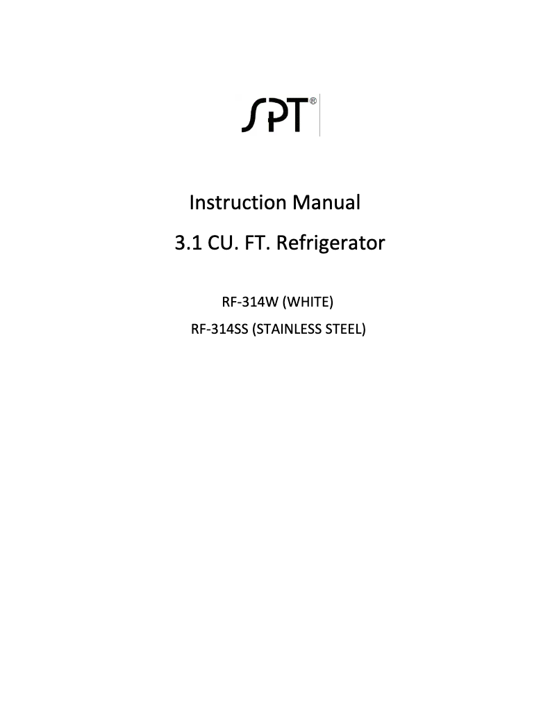 Page 1 de la notice Manuel utilisateur SPT RF-314SS