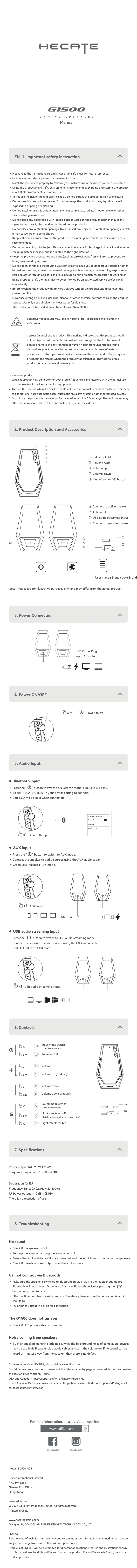 Image de la première page du manuel de l'appareil Hecate G1500
