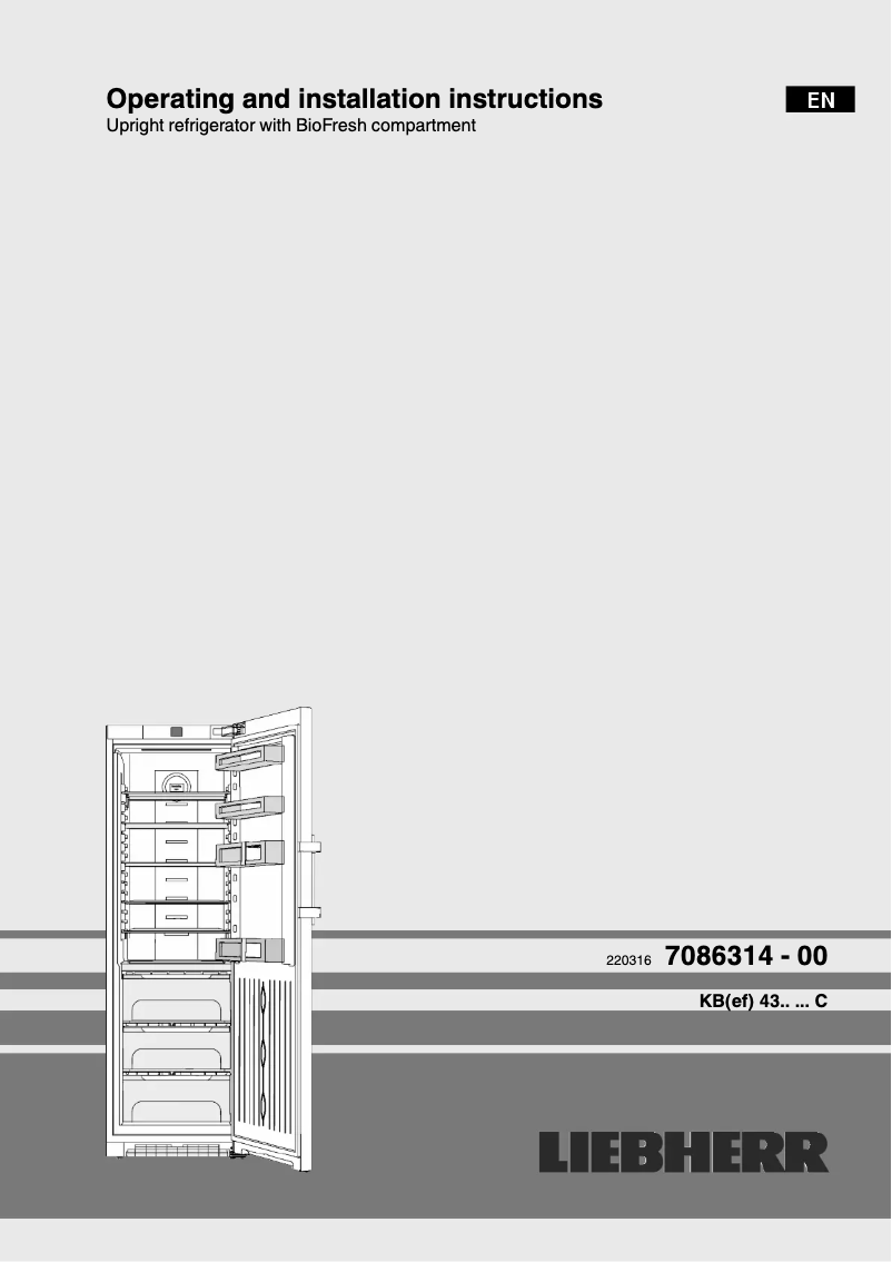 Page n°1 - Manuel utilisateur Liebherr KB 4310