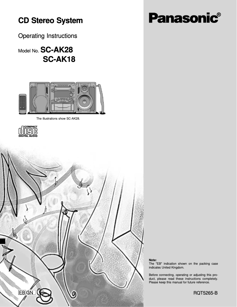 Page n°1 - Manuel utilisateur Panasonic SC-AK18