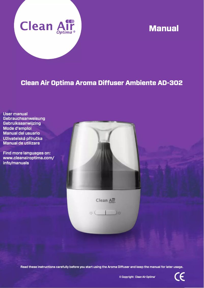 Page n°1 - Manuel utilisateur Clean Air Optima AD-302